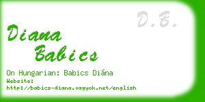 diana babics business card